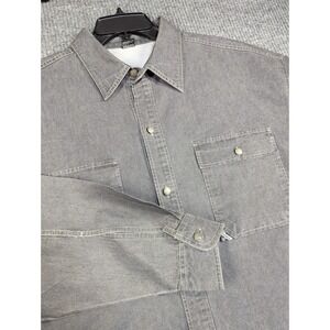 VTG Enyce Shirt Mens XL Charcoal Gray Denim Lightweight Hip Hop Grunge Hong Kong